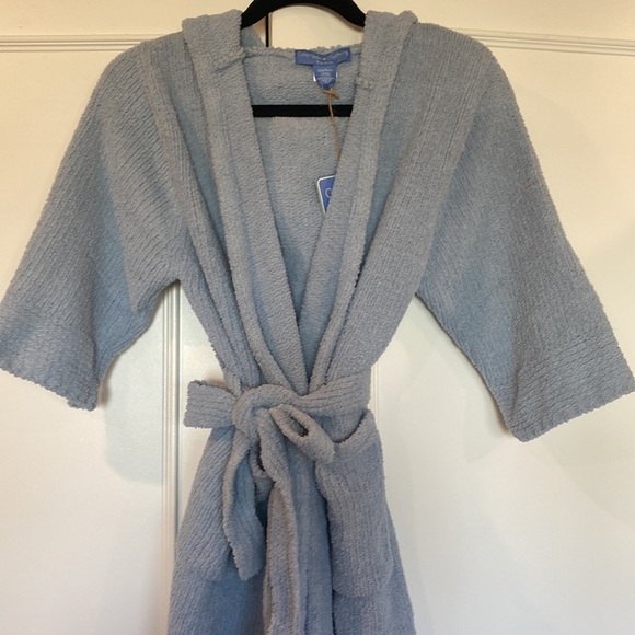 Colorado Clothing Kids Unisex Chenille Powder Blue Hooded Robe Size 7/8 … - Picture 2 of 11